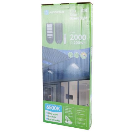 Aigostar - LED napelemes utcai lámpa érzékelővel LED/200W/3,2V 12000mAh IP65 6500K + távirányítás