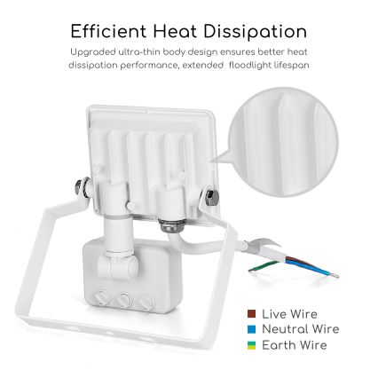 Aigostar - LED Reflektor érzékelővel LED/10W/230V 4000K IP65 fehér