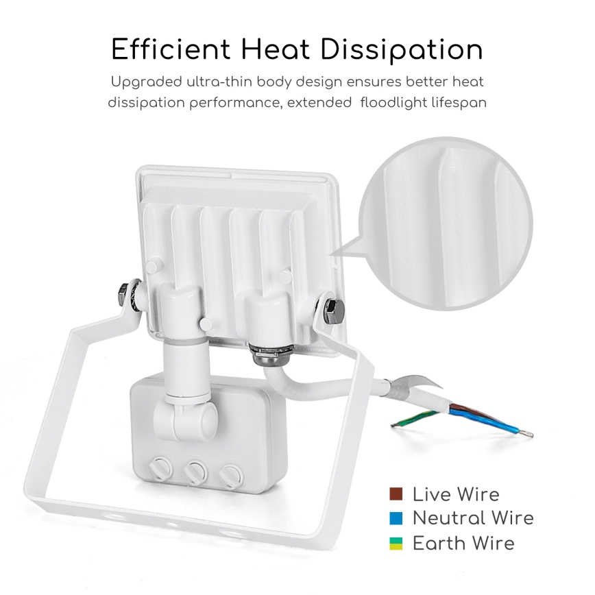 Aigostar - LED Reflektor érzékelővel LED/10W/230V 4000K IP65 fehér