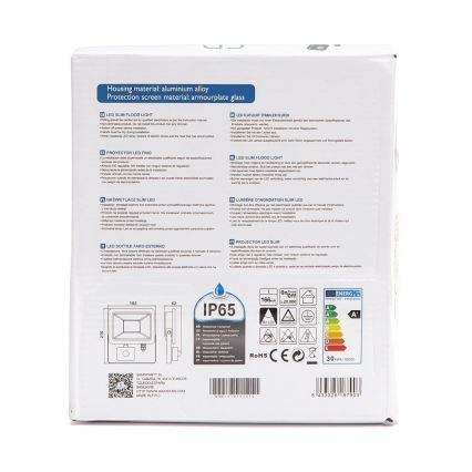 Aigostar - LED Reflektor érzékelővel LED/30W/230V 4000K IP65 fekete