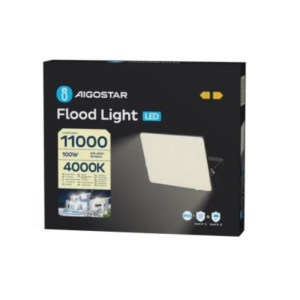 Aigostar - LED Reflektor LED/100W/230V 4000K IP65 fekete
