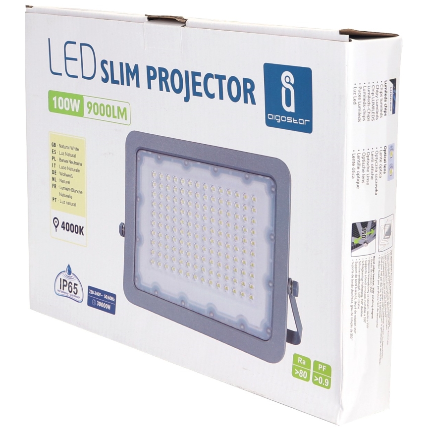 Aigostar - LED Reflektor LED/100W/230V szürke 4000K IP65