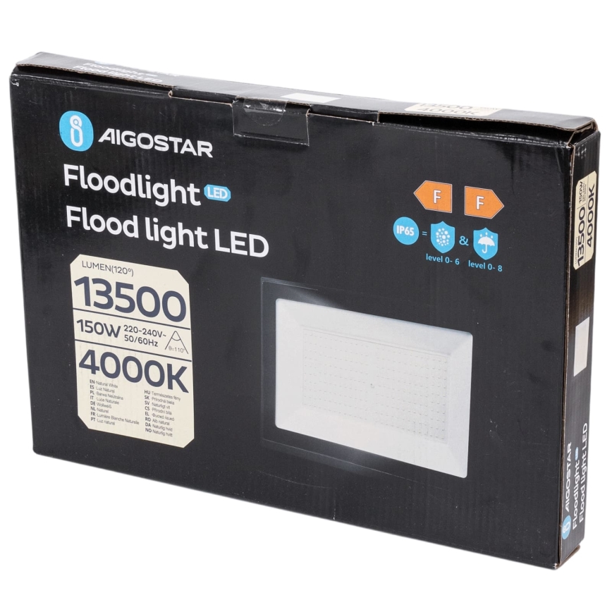 Aigostar - LED reflektor LED/150W/230V 4000K IP65 fekete