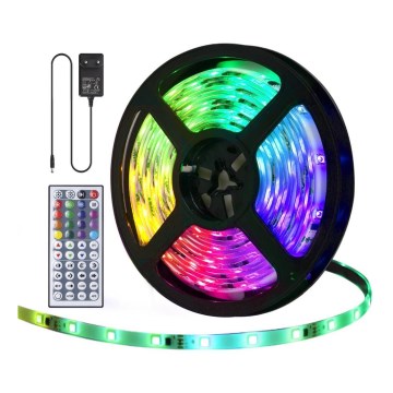 Aigostar - LED RGB állítható fényerejű kültéri szalag 5m LED/24W/12/230V IP65 + távirányító