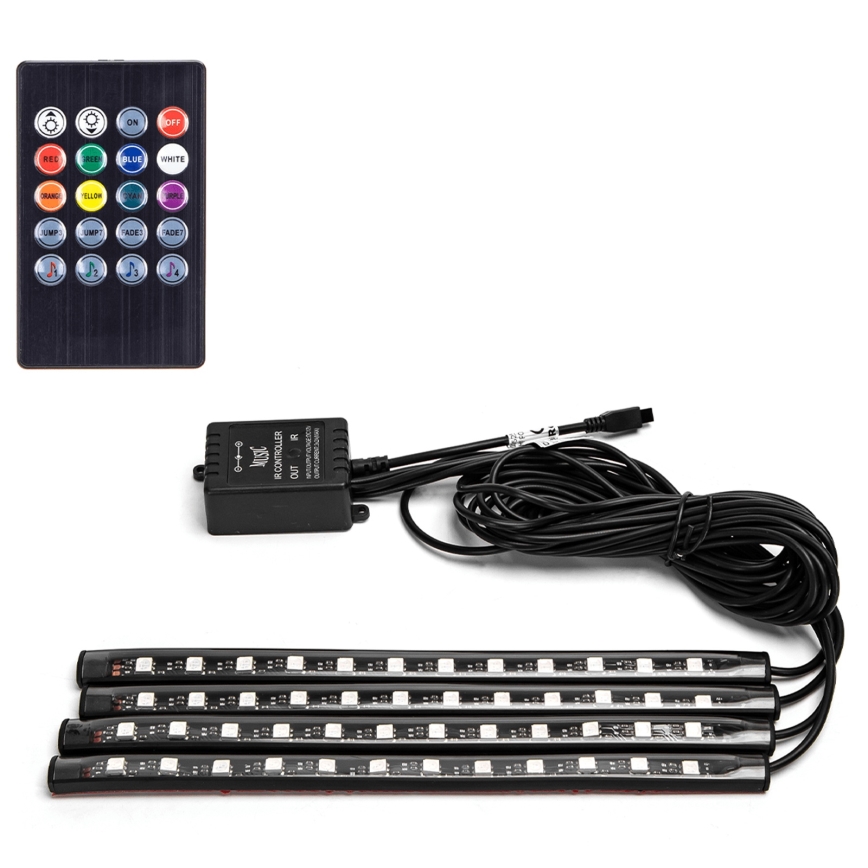 Aigostar - RGB LED fényerőszabályozható autós LED szalagok LED/4,5W/5V + távirányító