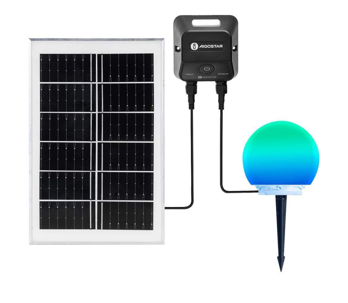 B.V.  LED RGB dimmelhető kültéri MESH lámpa, 20 W, 3,7 V, 4000 mAh, 2700–6500 K, IP65, átmérő 15 cm S1030233S