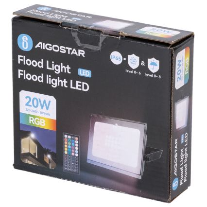 Aigostar - LED RGB Dimmelhető reflektor LED/10W/230V IP65 + távirányító