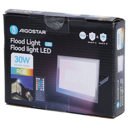 Aigostar - RGB dimmelhető LED-reflektor LED/30W/230V IP65 + távirányító