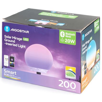 Aigostar - LED RGBW dimmelhető kültéri lámpa MESH LED/20W/3,7V 4000mAh 2700-6500K IP65 átm. 20 cm + távirányító