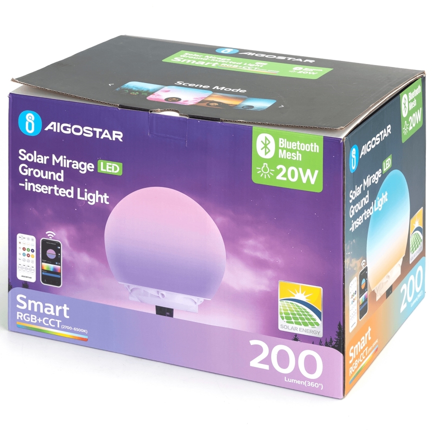 Aigostar - LED RGBW dimmelhető kültéri lámpa MESH LED/20W/3,7V 4000mAh 2700-6500K IP65 átm. 20 cm + távirányító