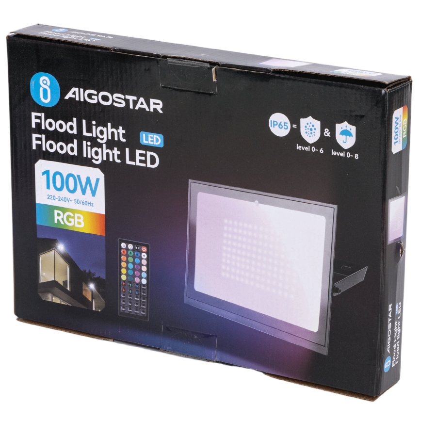 Aigostar - RGB dimmelhető LED reflektor LED/100W/230V IP65 + távirányító