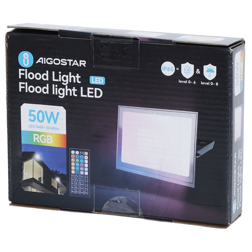 Aigostar - LED RGB dimmelhető reflektor LED/50W/230V IP65 + távirányító