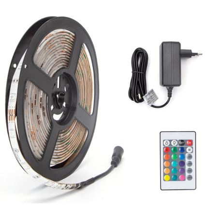 Aigostar - LED RGB fényerőszabályozható szalag 5m LED/24W/12/230V IP65 + távirányító