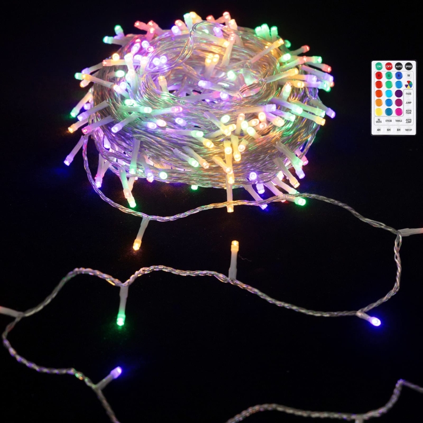 Aigostar - LED RGB Kültéri karácsonyi fényfüzér 50xLED/7 funkció 4xAA 5,3m IP44 többszínű + távirányító