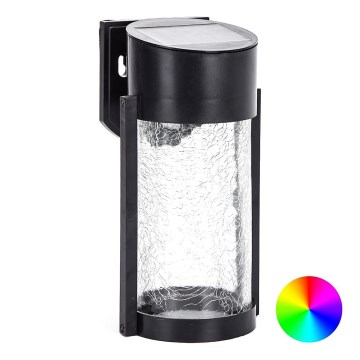 Aigostar - LED RGB napelemes fali lámpa LED/2W/1,2V 300 mAh fekete IP44