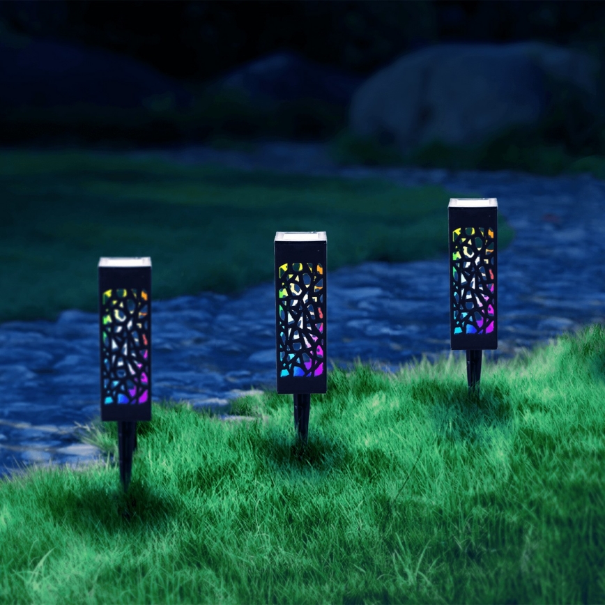 Aigostar - LED RGB napelemes lámpa LED/0,006W/1,2V 28,5 cm fekete IP44 100 mAh