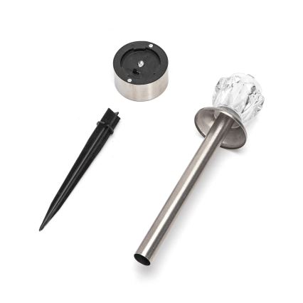 Aigostar - LED RGB Napelemes lámpa LED/0,006W/1,2V 35,5 cm 100 mAh matt króm IP44