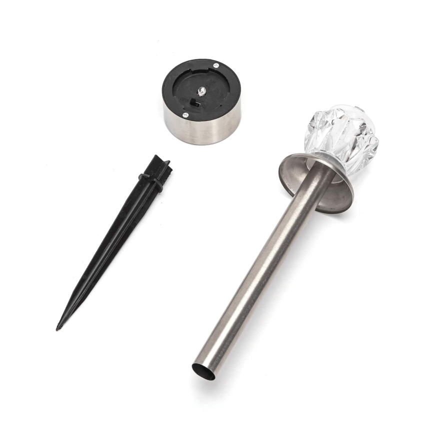 Aigostar - LED RGB Napelemes lámpa LED/0,006W/1,2V 35,5 cm 100 mAh matt króm IP44