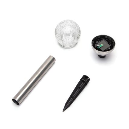 Aigostar - LED RGB Napelemes lámpa LED/0,006W/1,2V 37,8cm 100 mAh matt króm IP44