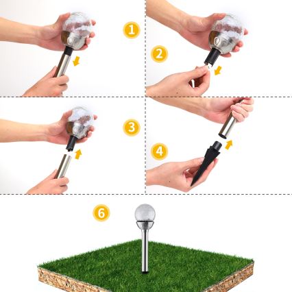 Aigostar - LED RGB napelemes lámpa LED/0,08W/2V IP44 200 mAh