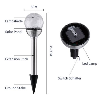 Aigostar - LED RGB napelemes lámpa LED/0,08W/2V IP44 200 mAh