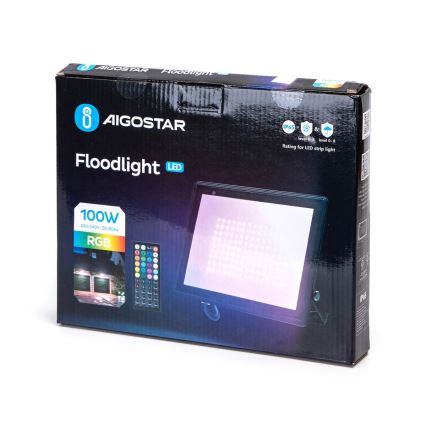 Aigostar - LED RGB Dimmelhető reflektor LED/100W/230V IP65 + távirányító