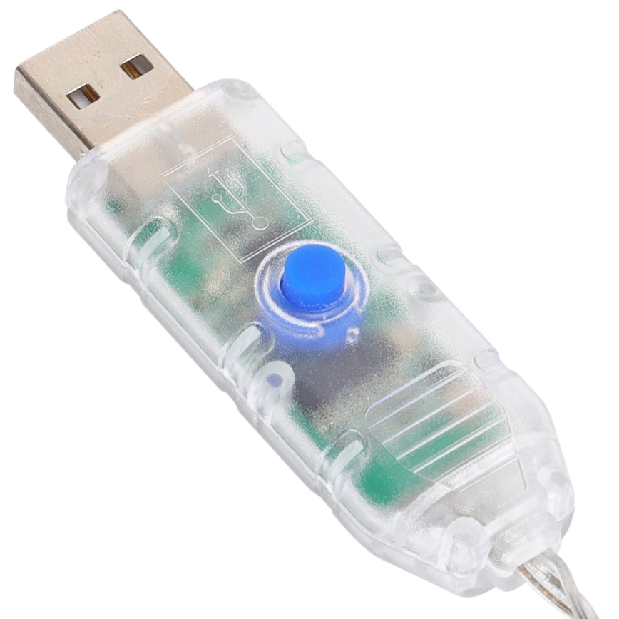 Aigostar - LED RGBIC dekorációs fényfüzér 25xLED/5W/USB 10 m többszínű