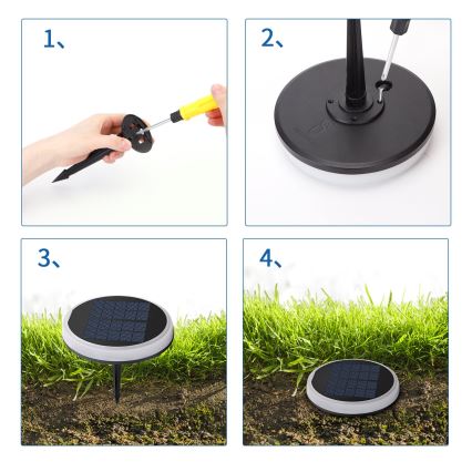 Aigostar - LED RGBIC Napelemes lámpa LED/0,6W/3,7V IP65 2000 mAh