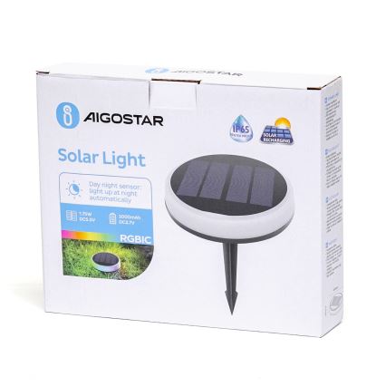 Aigostar - LED RGBIC Napelemes lámpa LED/0,6W/3,7V IP65 2000 mAh