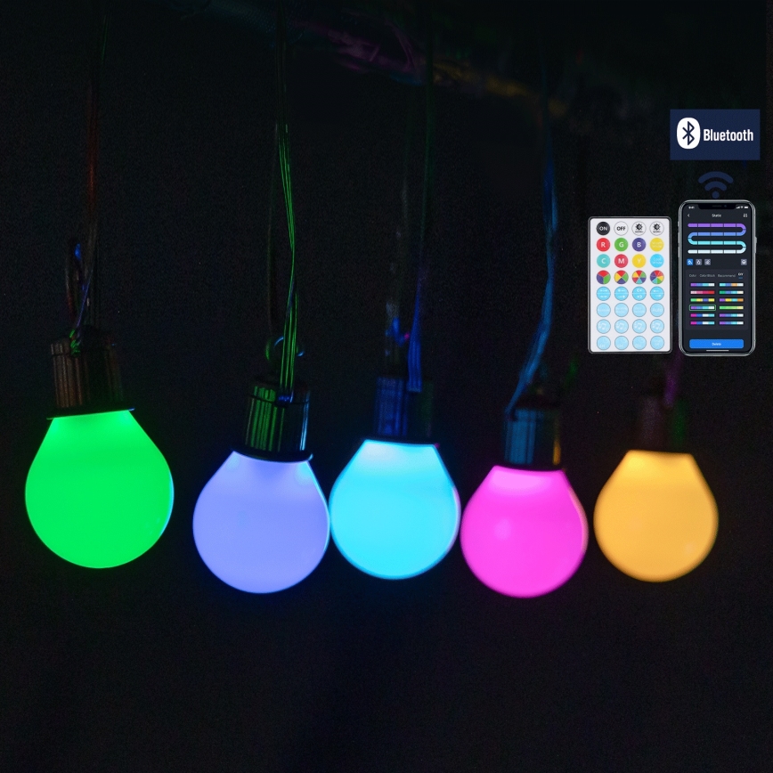 Aigostar - LED RGBICW Okos kültéri MESH füzér 25 LED 5 m IP44 + távirányító