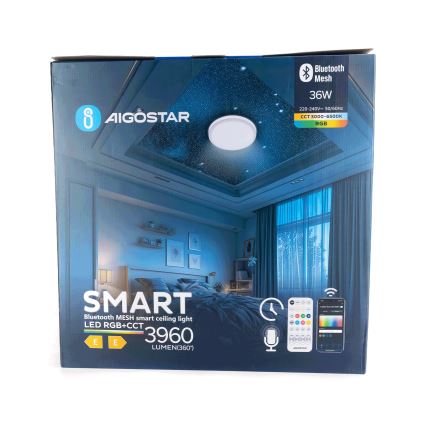 Aigostar - LED RGBW dimmelhető mennyezeti lámpa MESH LED/36W/230V 3000-6500K + távirányító