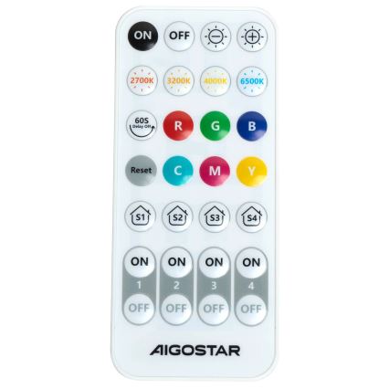 Aigostar - LED RGBW Dimmelhető fali lámpa MESH Smart LED/12W/230V 2700-6500K fehér + távirányítás