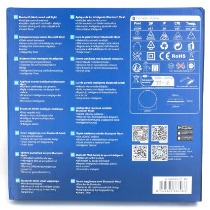 Aigostar - LED RGBW Dimmelhető fali lámpa MESH Smart LED/12W/230V 2700-6500K fehér + távirányítás
