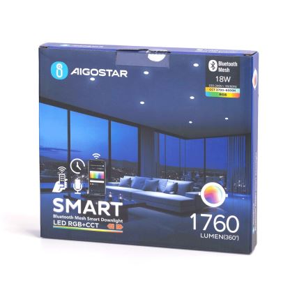 Aigostar - LED RGBW Dimmelhető fürdőszobai beépíthető lámpa MESH Smart LED/18W/230V 2700-6500K IP44