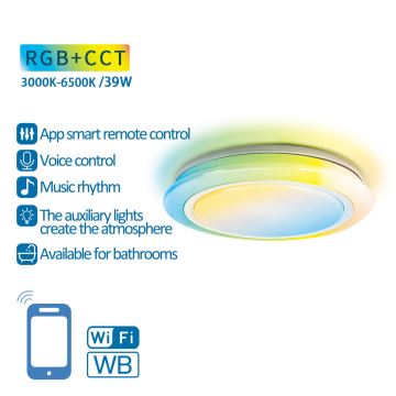 Aigostar - LED RGBW Dimmelhető fürdőszobai lámpa LED/39W/230V 50 cm Wi-Fi IP44