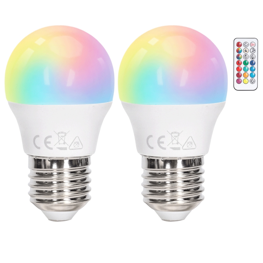 Aigostar - LED RGBW dimmelhető izzó G45 E27/6W/230V 3000K + távirányító