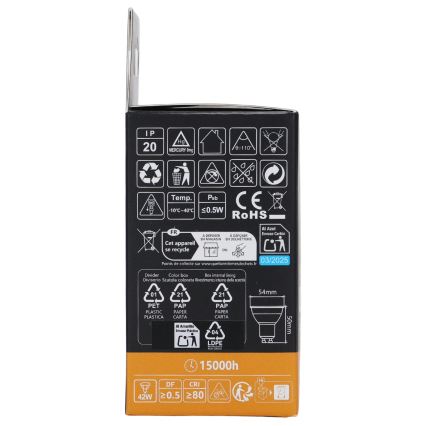 Aigostar - LED RGBW fényerőszabályozható GU10 izzó, 6W, 230V, 3000K + távirányító