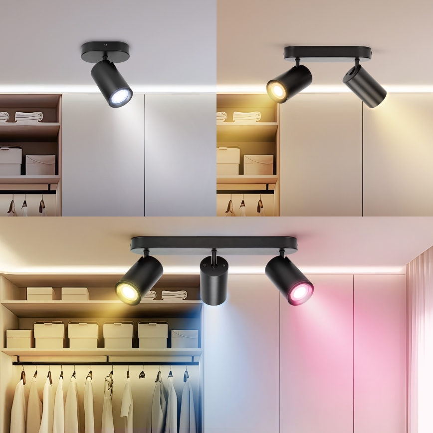 Aigostar - LED RGBW Fényerőszabályozható spotlámpa MESH 3xLED/4,9W/230V 2700-6500K fehér + távirányító