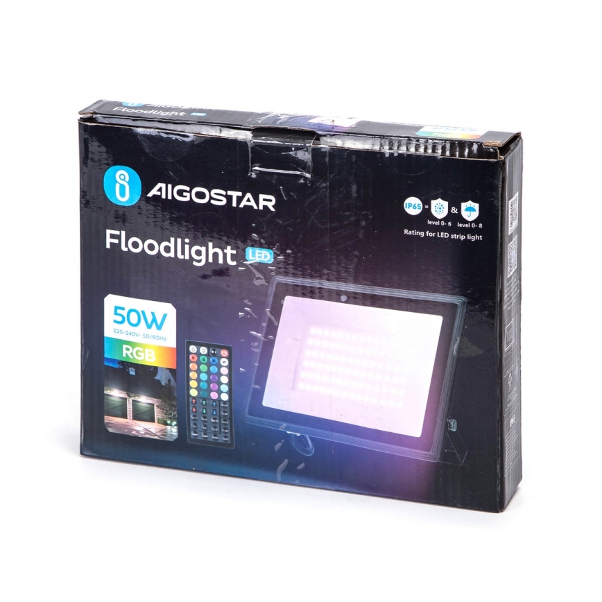 Aigostar - dimmelhető RGBW LED-reflektor 50W/230V IP65 + távirányító