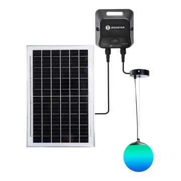Aigostar - LED RGBW fényerőszabályozható napelemes csillár MESH LED/5W/3,7V 8000 mAh 2700K-6500K IP65 átm. 30 cm
