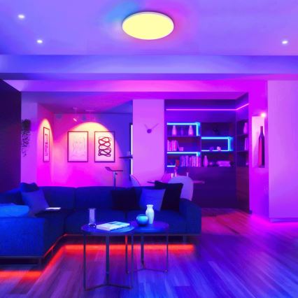Aigostar - LED RGBW állítható fényerejű fürdőszobai mennyezeti lámpa LED/24W/230V 3000-6500K átm. 42 cm IP44 + távirányító