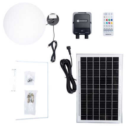 Aigostar - LED RGBW fényerőszabályozható napelemes csillár MESH LED/5W/3,7V 8000 mAh 2700K-6500K IP65 átm. 30 cm