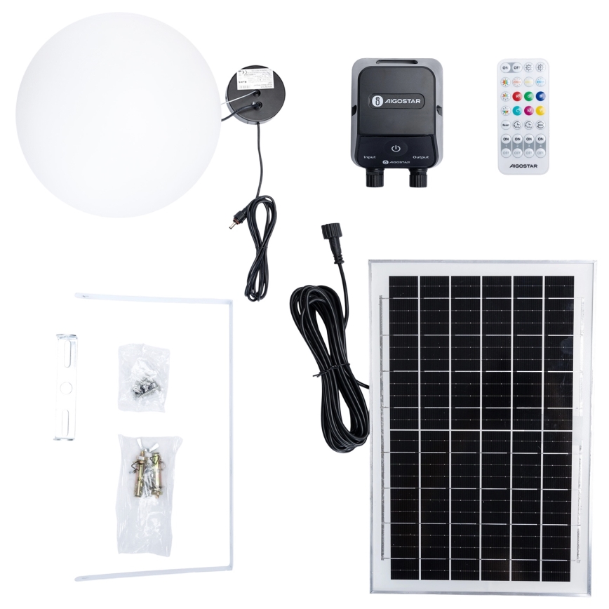 Aigostar - LED RGBW fényerőszabályozható napelemes csillár MESH LED/5W/3,7V 8000 mAh 2700K-6500K IP65 átm. 30 cm