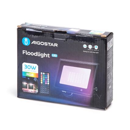 Aigostar - LED RGBW fényerőszabályozható reflektor LED/30W/230V IP65 + távirányító