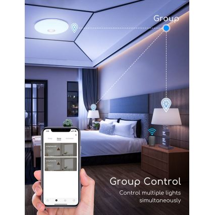 Aigostar - LED RGBW dimmelhető mennyezeti lámpa 18W/230V átmérő 34 cm Wi-Fi