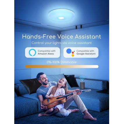 Aigostar - LED RGBW dimmelhető mennyezeti lámpa 18W/230V átmérő 34 cm Wi-Fi