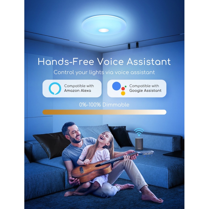 Aigostar - LED RGBW dimmelhető mennyezeti lámpa 18W/230V átmérő 34 cm Wi-Fi