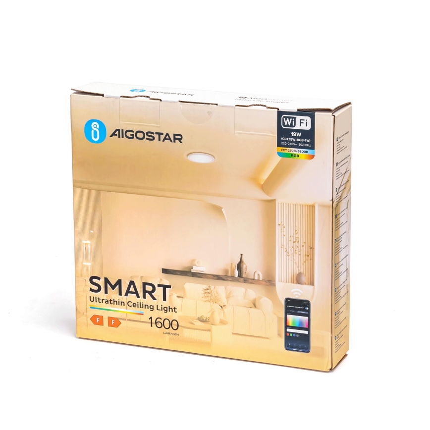 Aigostar - LED RGBW dimmelhető mennyezeti lámpa LED/19W/230V 2700-6500K Wi-Fi