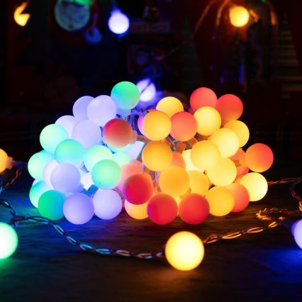 Aigostar - LED kültéri dekorációs fényfüzér, 50 LED / 8 üzemmód, 5 m, IP44, többszínű
