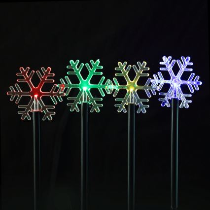 Aigostar - LED RGBY napelemes lámpa 5× LED / 1,2 V / 8 funkció / 1 m / IP65 / 800 mAh / hópelyhek